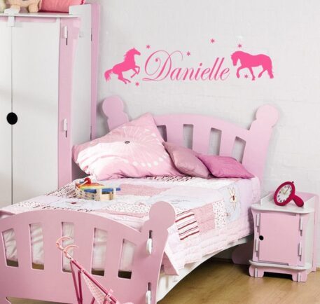 PERSONALISED HORSE NAME wall sticker with stars