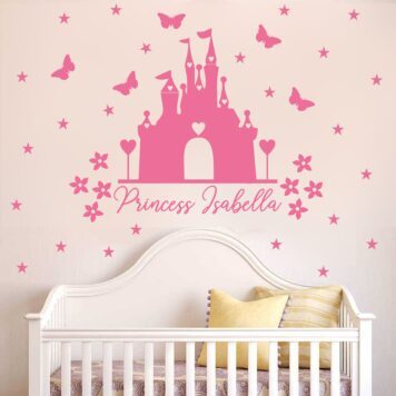 Disney Princess Castle With Name Wall Sticker