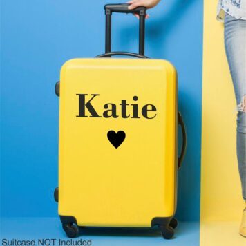 Personalised Suitcase Sticker With Heart